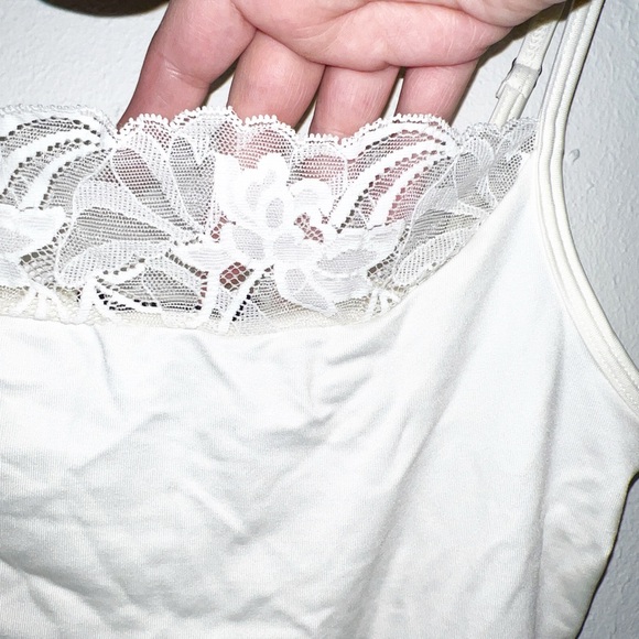 White House Black Market off white lace layering tank top - Picture 4 of 11